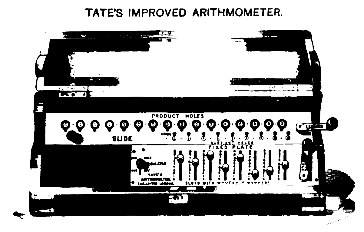 Picture: Tate&rsquo;s Arithmometer, a calculating machine, as purchased by the General Register Office, Dublin in the late 19th Century. Source: The Mechanism of Statistics, RE Matheson, 1889
